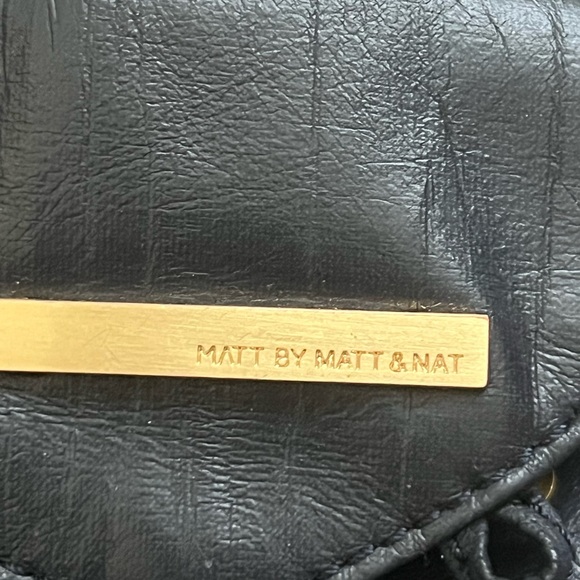 Matt & Nat Dark blue Shoulder Bag with Gold Accents - Picture 4 of 7
